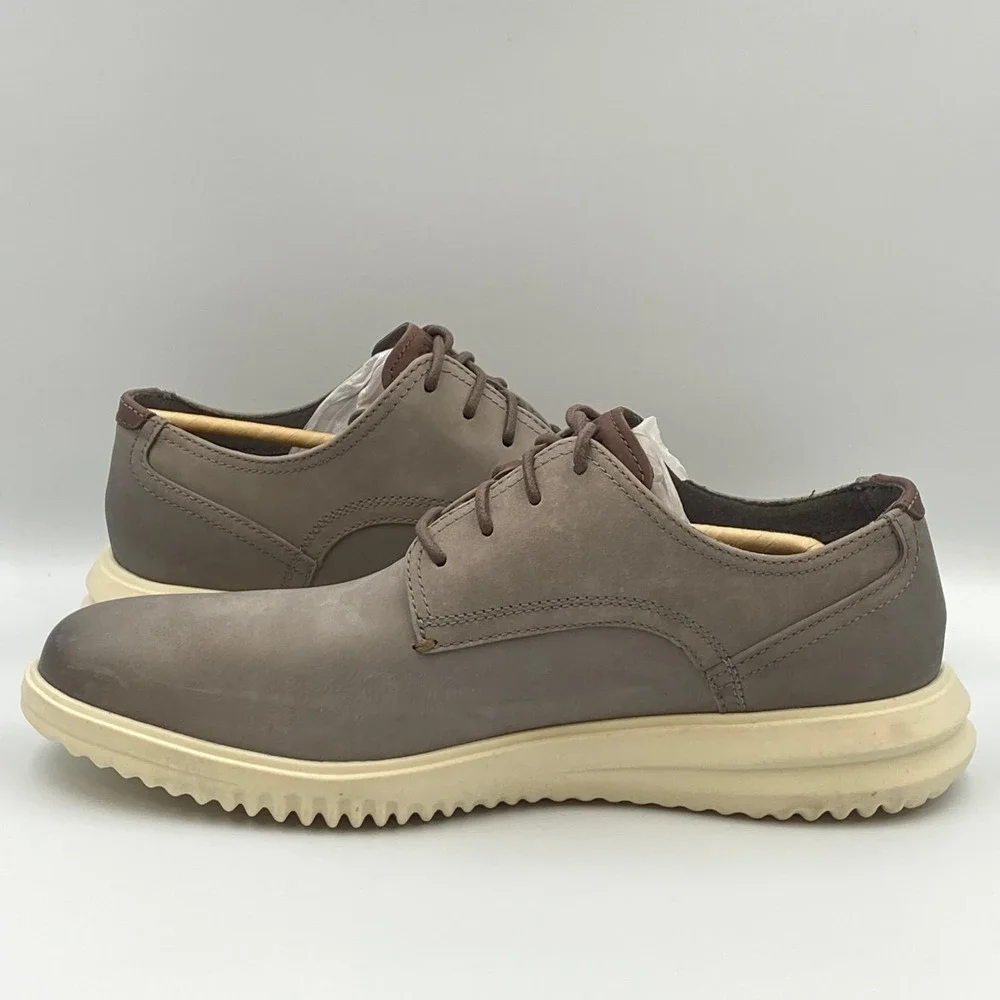 NEW Cole Haan Grand+ Plain Toe Leather Oxford Shoes Gray Men's Size 8.5 M C39823 - Picture 6 of 8